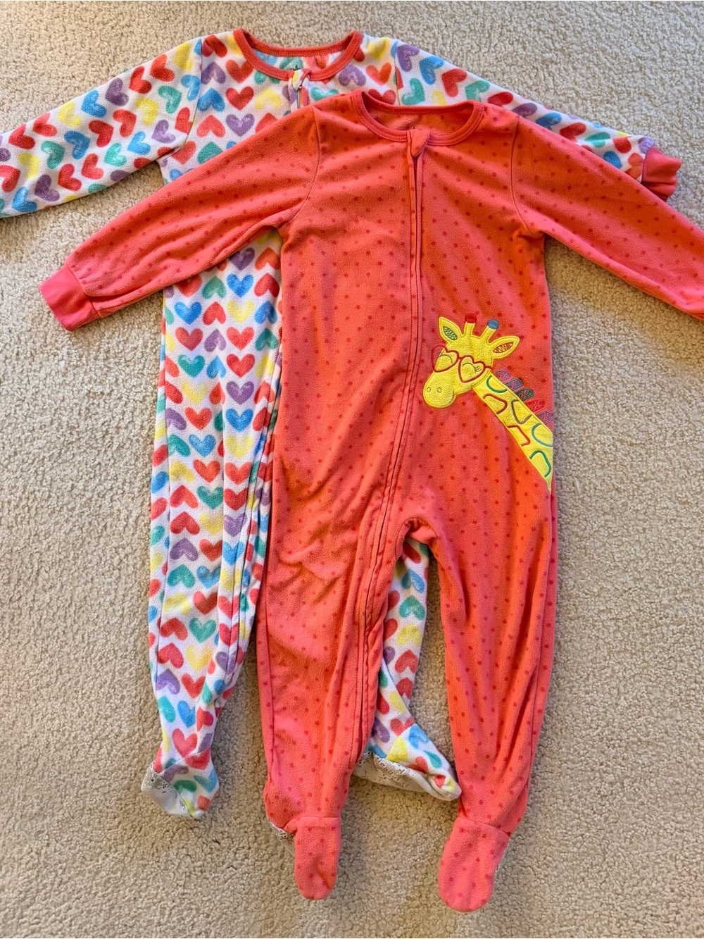 2-Piece Girls 3T Fleece Footed Pajama Bundle
